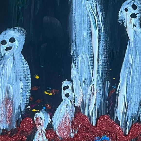 The Woods Original Acrylic Painting Dark Art Eerie Spooky 8x10” Painting - Picture 6 of 10